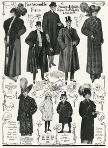Childrens Prints: Advert for Swan & Edgars fur coats 1911