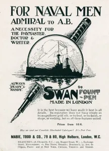 Pens Prints: Advert for Swan fountain pens 1914