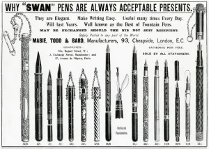 Gift Prints: Advert for Swan fountain pens & leaded pencils 1901
