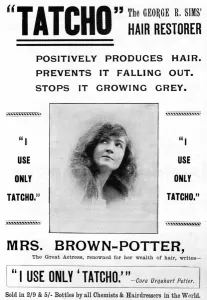 Endorsement Prints: Advertisement for Tatcho - George R. Sims hair restorer, 189