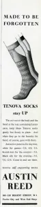 Legs Prints: Advert for Tenova mens self-supporting socks 1939