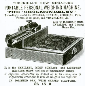 Wood Prints: Advert for Thornhills portable weighing machine 1895