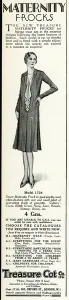 Catalogue Prints: Advert for Treasure cot: Maternity wear 1930