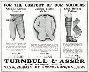 Mens Prints: Advert for Turnbull and Asser military outfits 1916