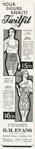 Undergarments Prints: Advert for Twilfit corsets 1931