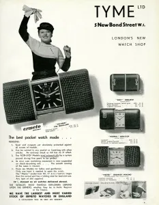 Holder Prints: Advert for Tyme, Ermeto Movado ladies pocket watch 1933