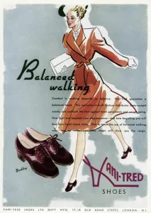 Laced Prints: Advert for Vani-tred shoes 1942