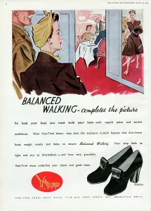 Wwii Prints: Advertisement for Vani-tred shoes - To look your best you must walk your best'