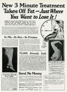 Trial Prints: Advert for Veco reducing cup for weight loss 1926