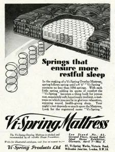 Soft Prints: Advert for Vi-Spring Mattress 1931