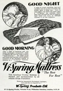 Soft Prints: Advert for Vi-spring Mattress 1931