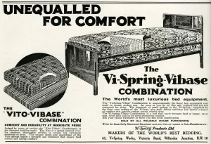 Soft Prints: Advert for Vi-spring Mattress 1933