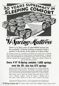 Soft Prints: Advert for Vi-spring Mattress 1935