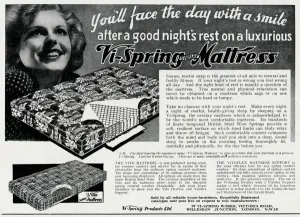 Soft Prints: Advert for Vi-spring Mattress 1938