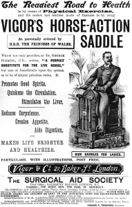Saddle Prints: An advertisement for Victors Horse-Action Saddle
