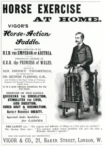 1895 Prints: Advert for Vigors exercise horse at home 1895