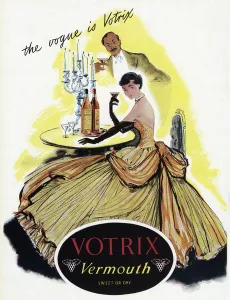 Seated Prints: Advert for Votrix Vermouth 1951