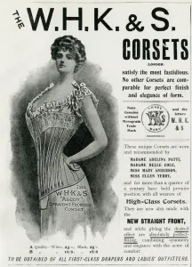 Undergarment Prints: Advert for W. H. K. & S. corsets 1901