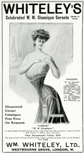 Undergarment Prints: Advert for Whiteleys womens corset 1907