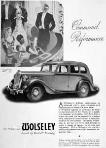 Accompanied Prints: Advertisment for Wolseley car