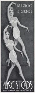 Bras Prints: Advertisement for womens undergarments. Date: 1940