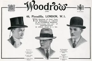 Mens Prints: Advert for Woodrow Ltd mens headwear 1925