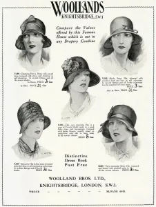 Straw Prints: Advert for Woollands womens hats 1929