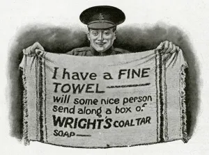 Soap Prints: Advert for Wrights Coal Tar Soap WW1
