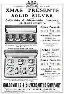 Company Prints: Advert for Xmas presents in solid silver at the Goldsmiths & Silversmiths Company