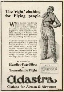 Pilots Prints: Adastra advertisement - clothing for airmen and airwomen