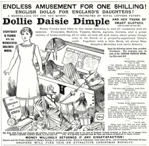 Childrens Prints: Adert for Dollie Daisie Dimple 1886