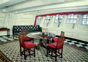 Trafalgar Prints: Admiral Nelsons day cabin in the H. M. S. Victory