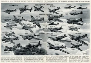 G H Davis Illustrations Prints: Aerial gunpower in 1940 by G. H. Davis