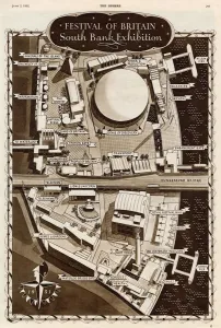 Embankment Prints: Aerial plan of the Festival of Britain site, London