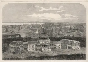 United Prints: Aerial view of the Capitol, Washington, 1861