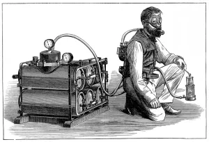 August Prints: The Aerophore Breathing Apparatus, 1874