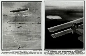 Biplane Prints: Aeroplanes v. Zeppelins by G. H. Davis