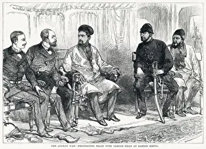 1870s Prints: The Afghan War: negotiating peace with Yakoob Khan (Mohammad Yaqub Khan
