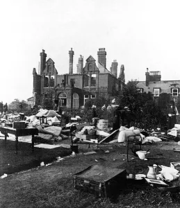 Possessions Prints: The aftermath of fire at Sir Johns Frenchs home, Aldershot