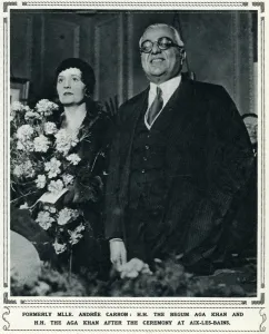 Married Prints: The Aga Khan marries his third wife, Andree Carron
