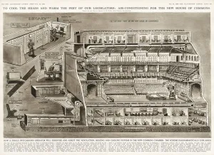 G H Davis Illustrations Prints: Air conditioning for the House of Commons by G. H. Davis