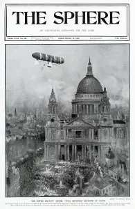 Cruise Prints: Airship Nulli Secundus Flying Over London 1907
