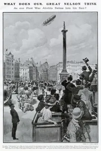 Trafalgar Prints: Airship Nulli Secundus Flying Over London 1907
