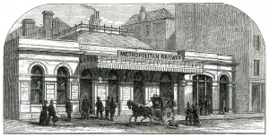 Exterior Prints: Aldgate station, London underground 1876