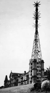 Baird Prints: Alexandra Palace, the home of the B. B. C. The large transmitt
