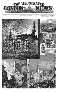 Leicester Prints: Alhambra Theatre, Leicester Square, destroyed by fire 1882