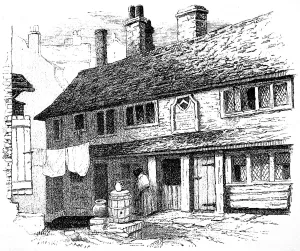 Southwark Prints: Alleyns Almshouses, Southwark, London, c. 1840