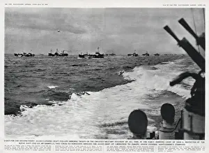 June Prints: Allied landing craft follow airborne troops in the early morning of June 6th