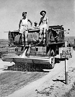Driving Prints: Allied truck watering Italian roads; Second World War, 1944