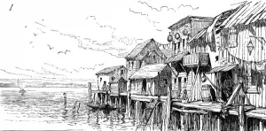 Houses Prints: America. The Chinese in San Francisco. Chinese dwellings on